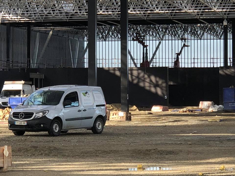 Photographie d’archive du chantier du Parc des Expositions de Toulouse